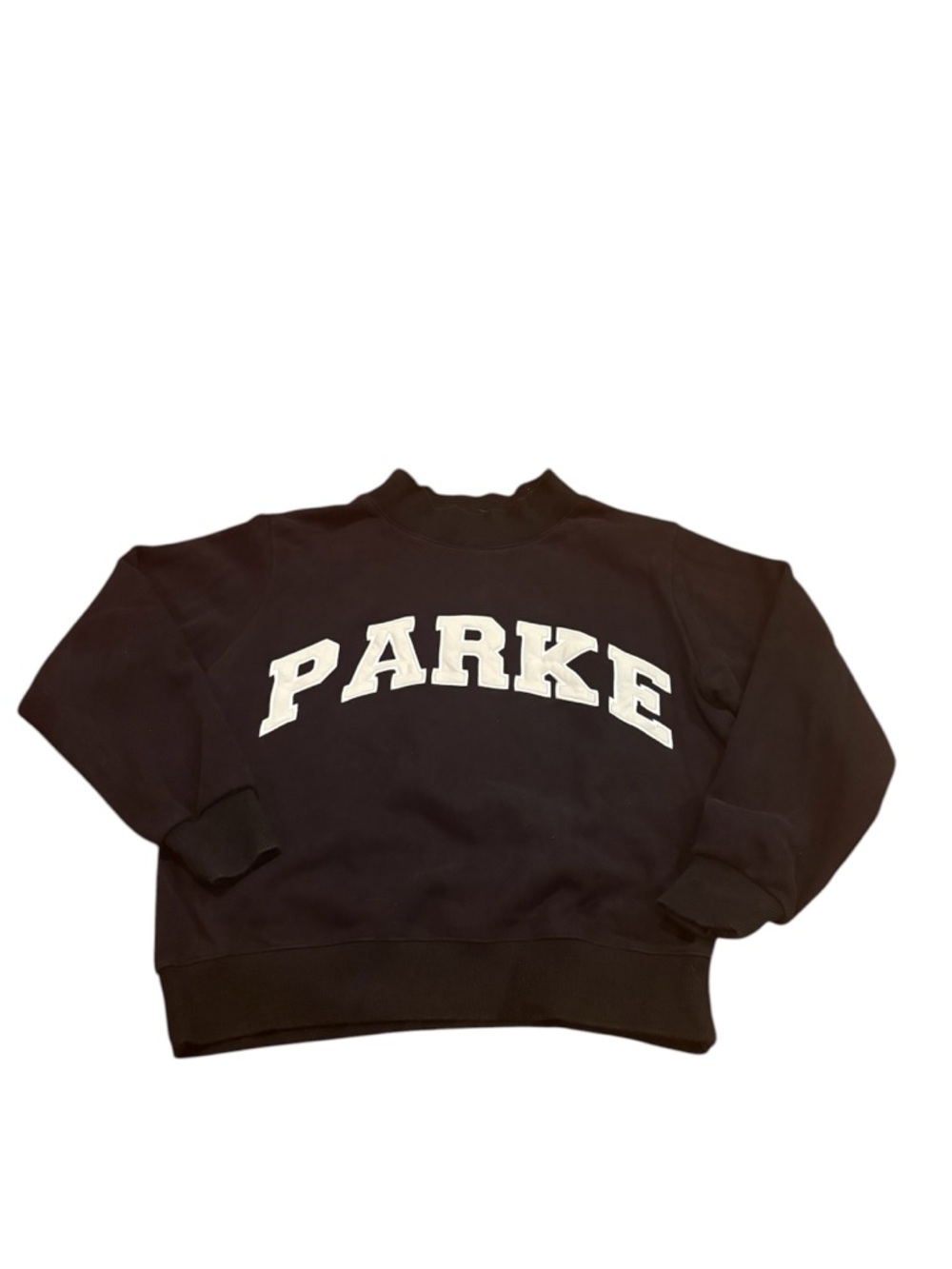 Parker Black Crewneck Sweatshirt with White Block Logo